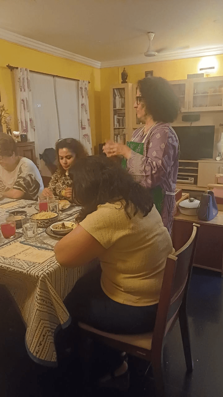 Jermina Menon talking to the guests